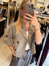 Korte trenchcoat geruit - Bruin