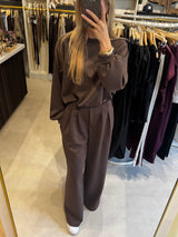 2 piece joggingset - Donkerbruin