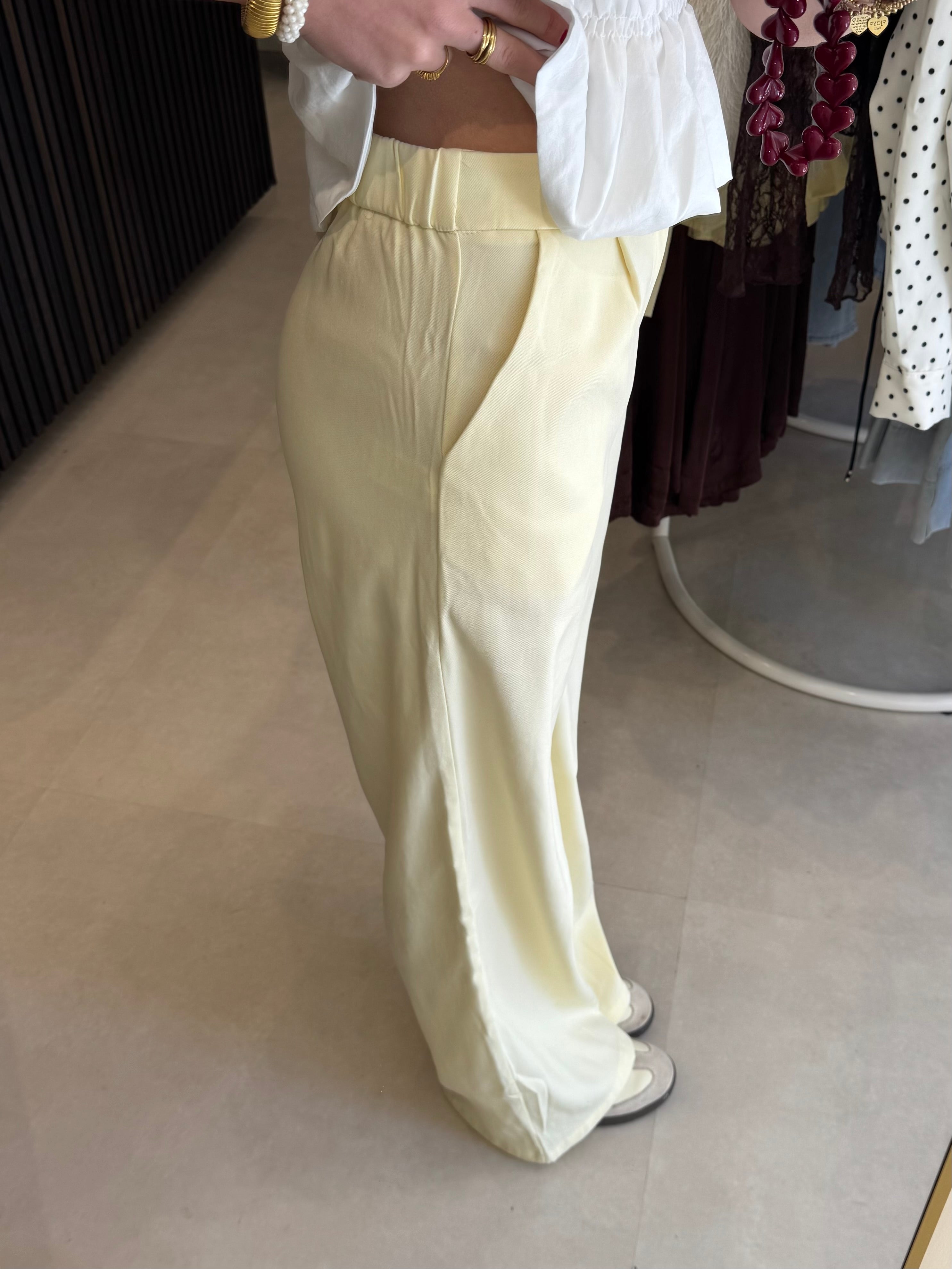 Wijde pantalon - Lichtgeel