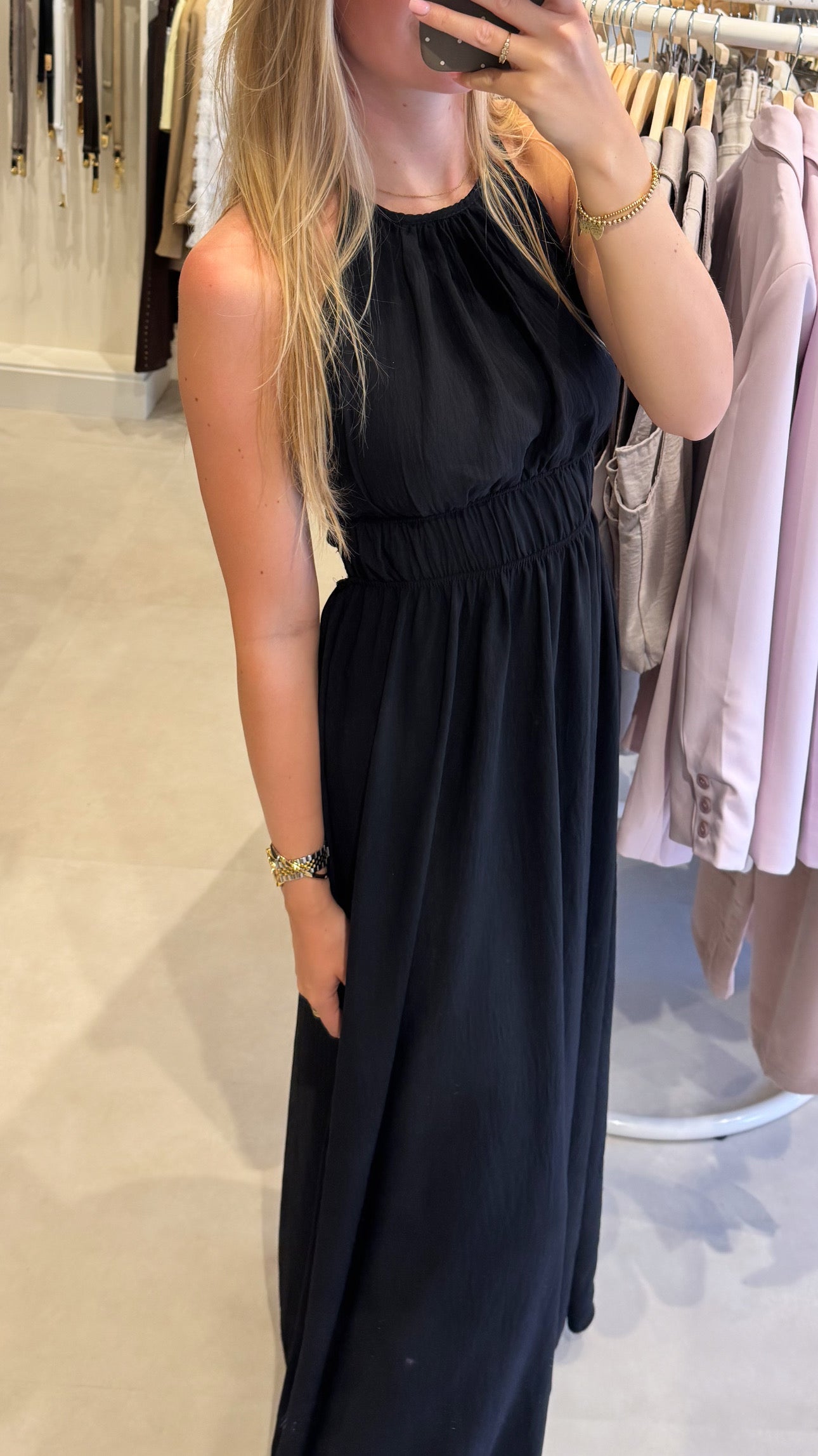 Maxi halter dress - Zwart
