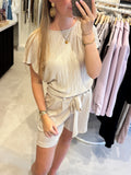 Plissé shirt - Goud