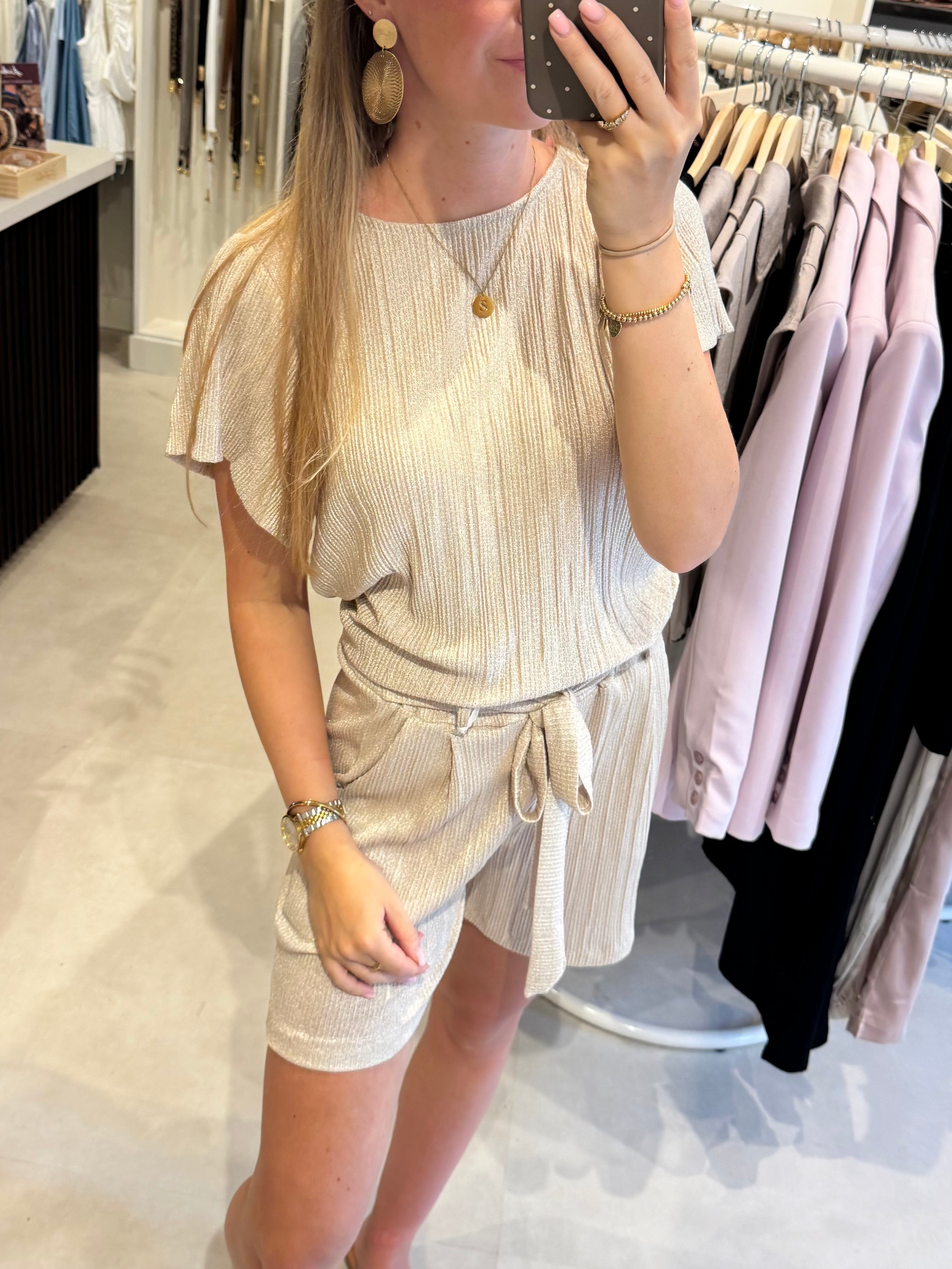 Plissé shirt - Goud