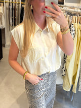 Blouse korte mouw - Lichtgeel