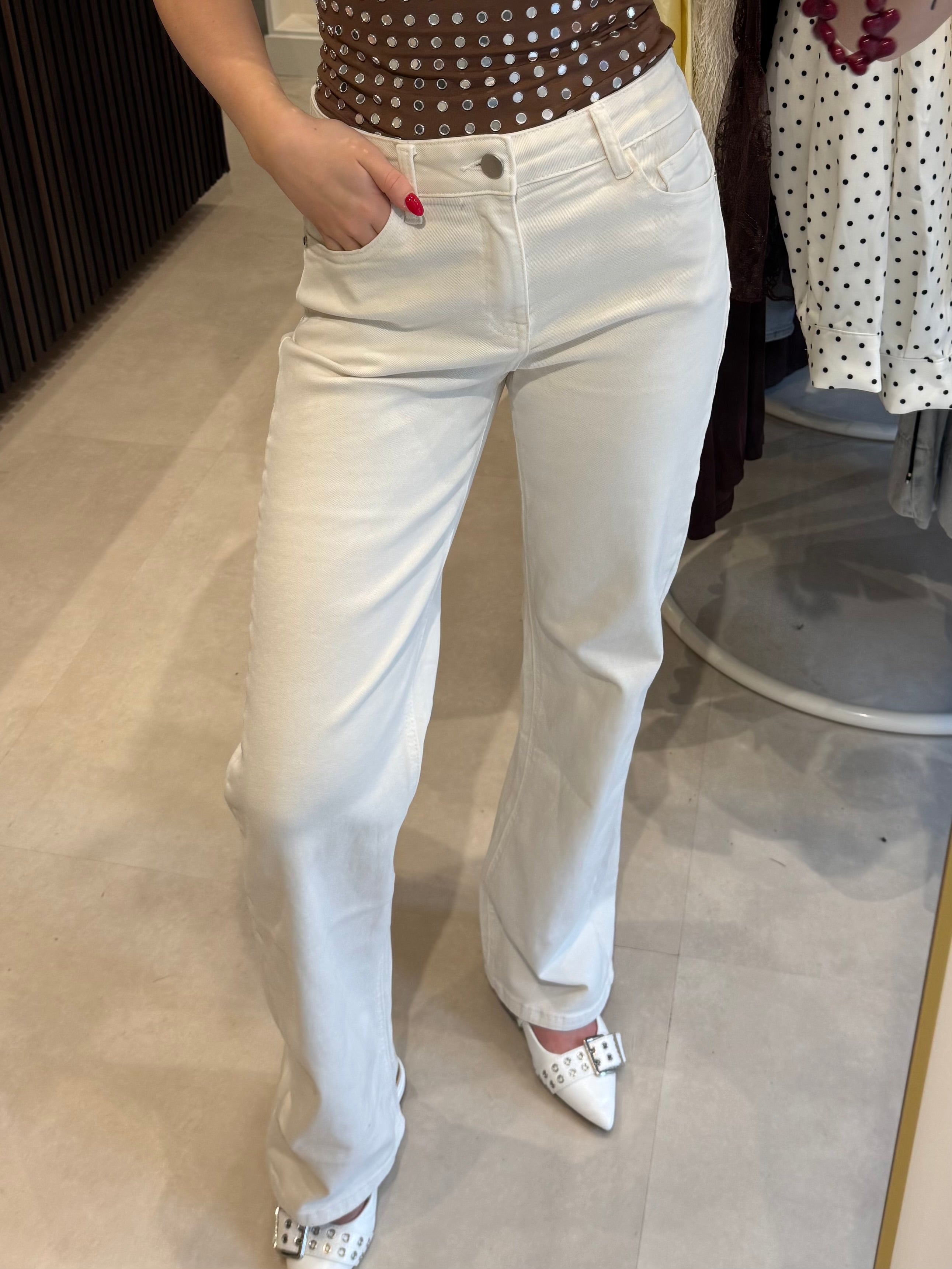 Wide leg jeans - Ecru