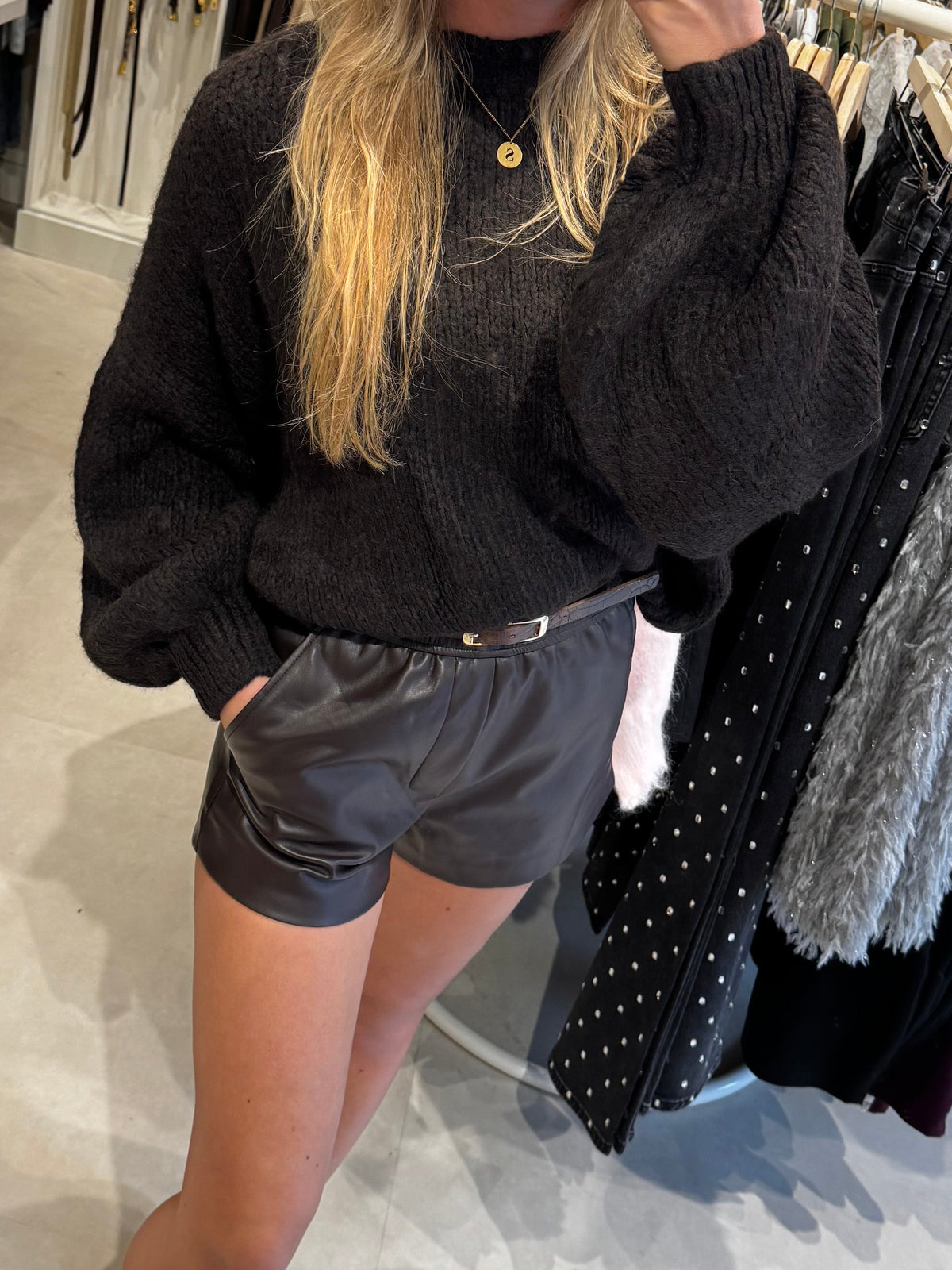 Oversized Gebreide trui - Bruin