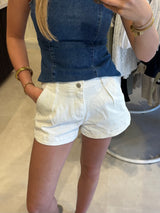 Denim short - Wit