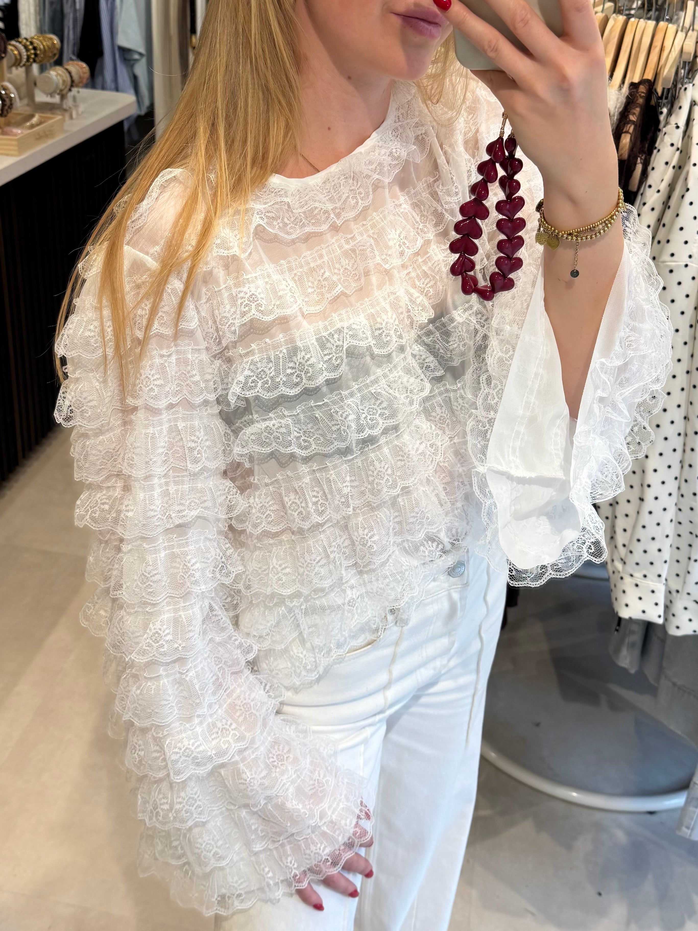 Kanten blouse - Off white