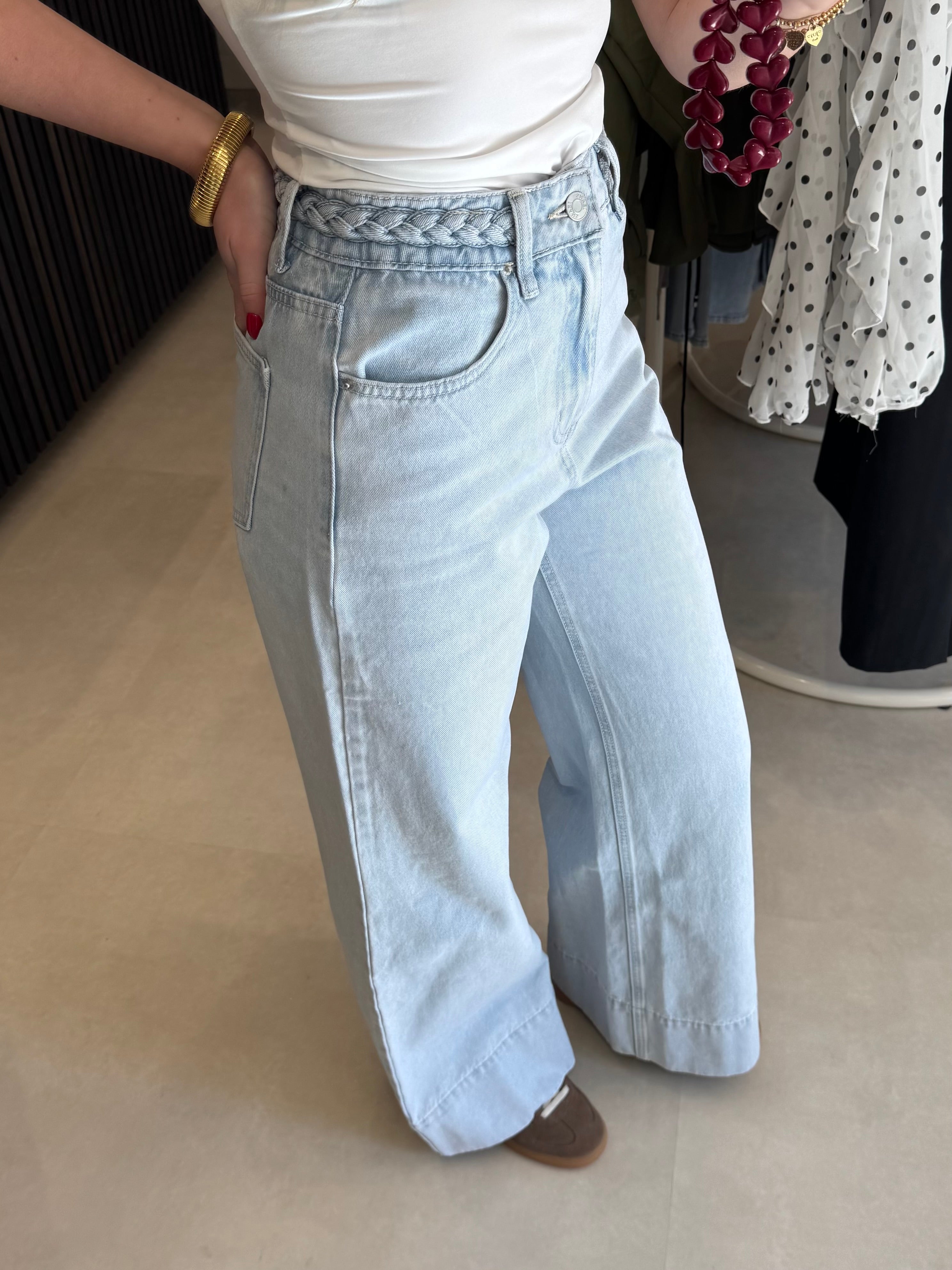 Wide leg jeans - Lichtblauw