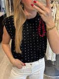 T shirt met strass steentjes - Zwart