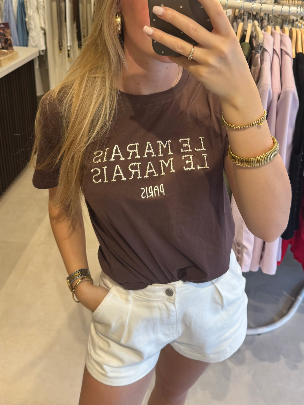 Le Marais t shirt - Donkerbruin