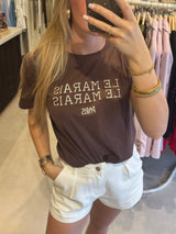 Le Marais t shirt - Donkerbruin