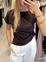 Basic t shirt - Donkerbruin