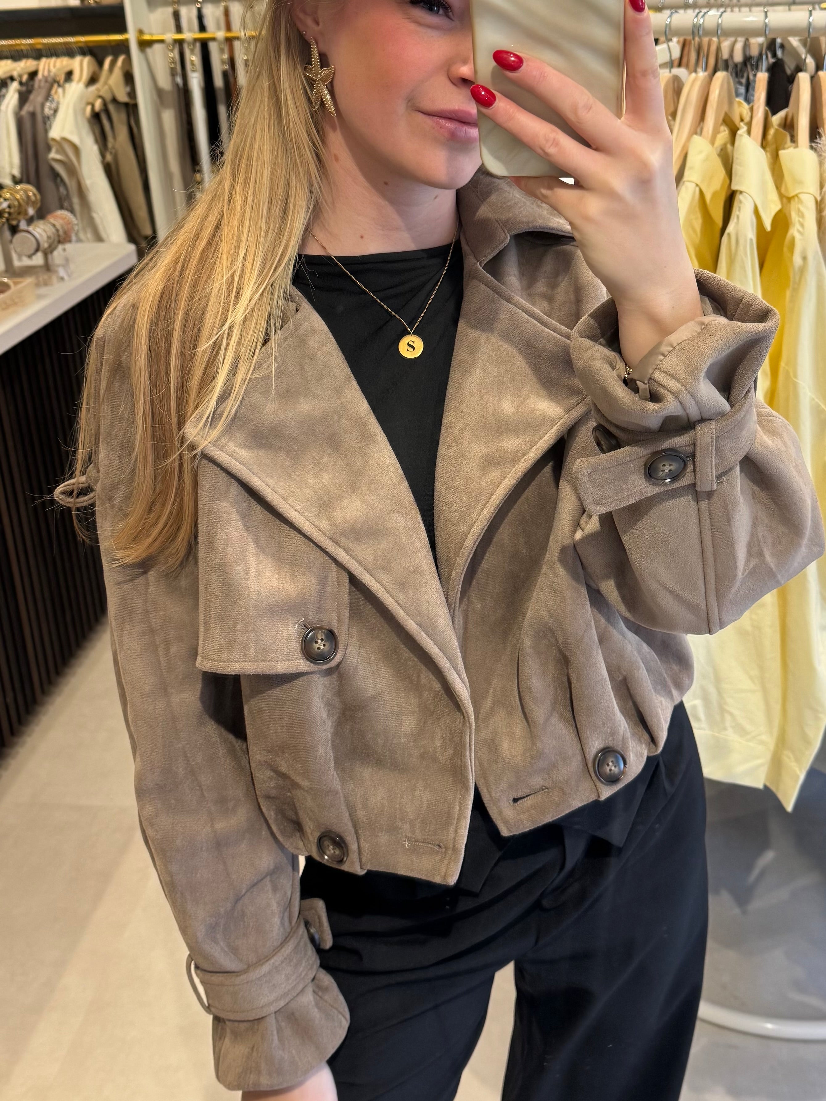 Suede jasje - Taupe