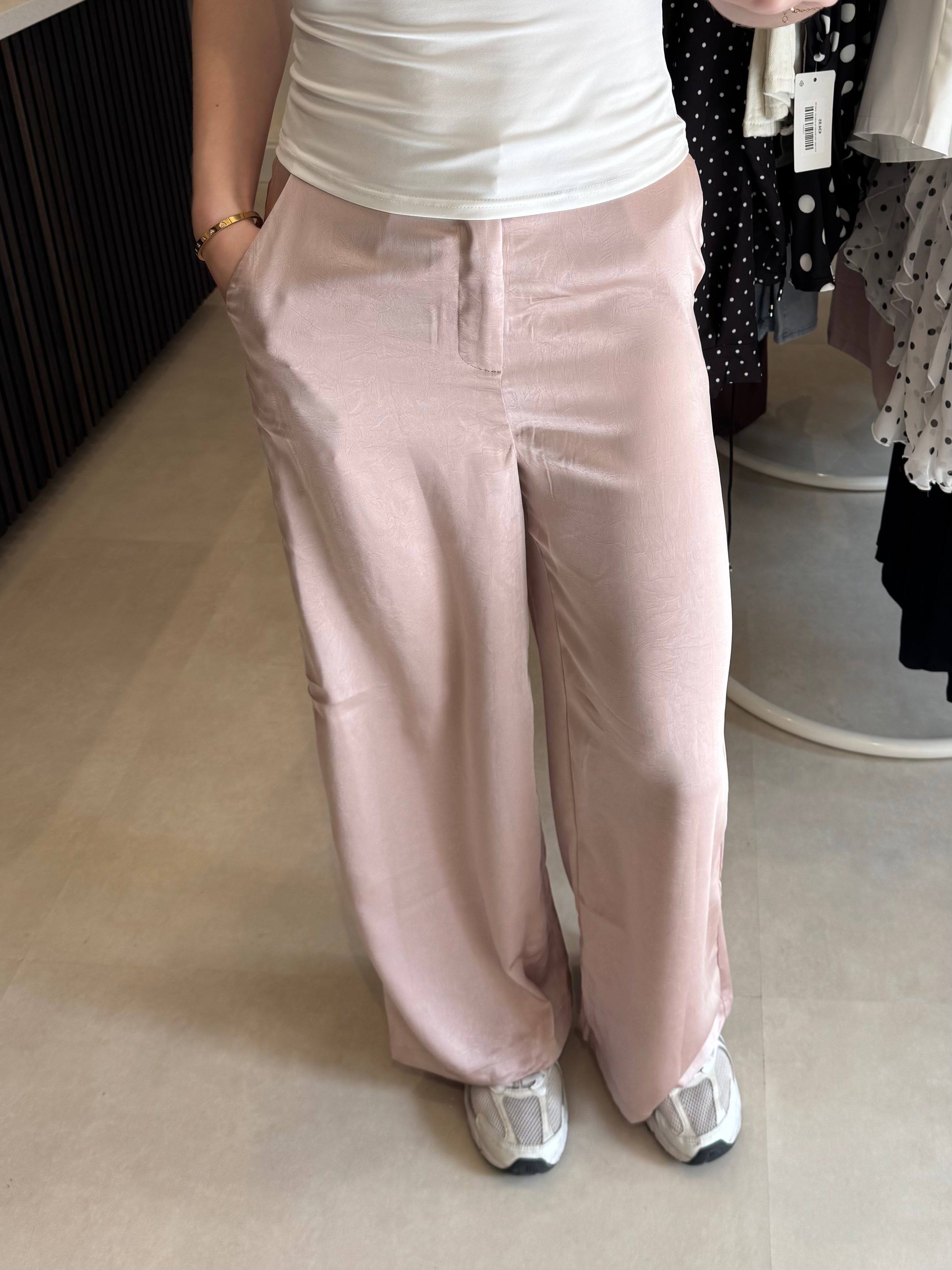 Satijnen pantalon - Rose