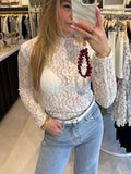 Lace top lange mouw - Wit
