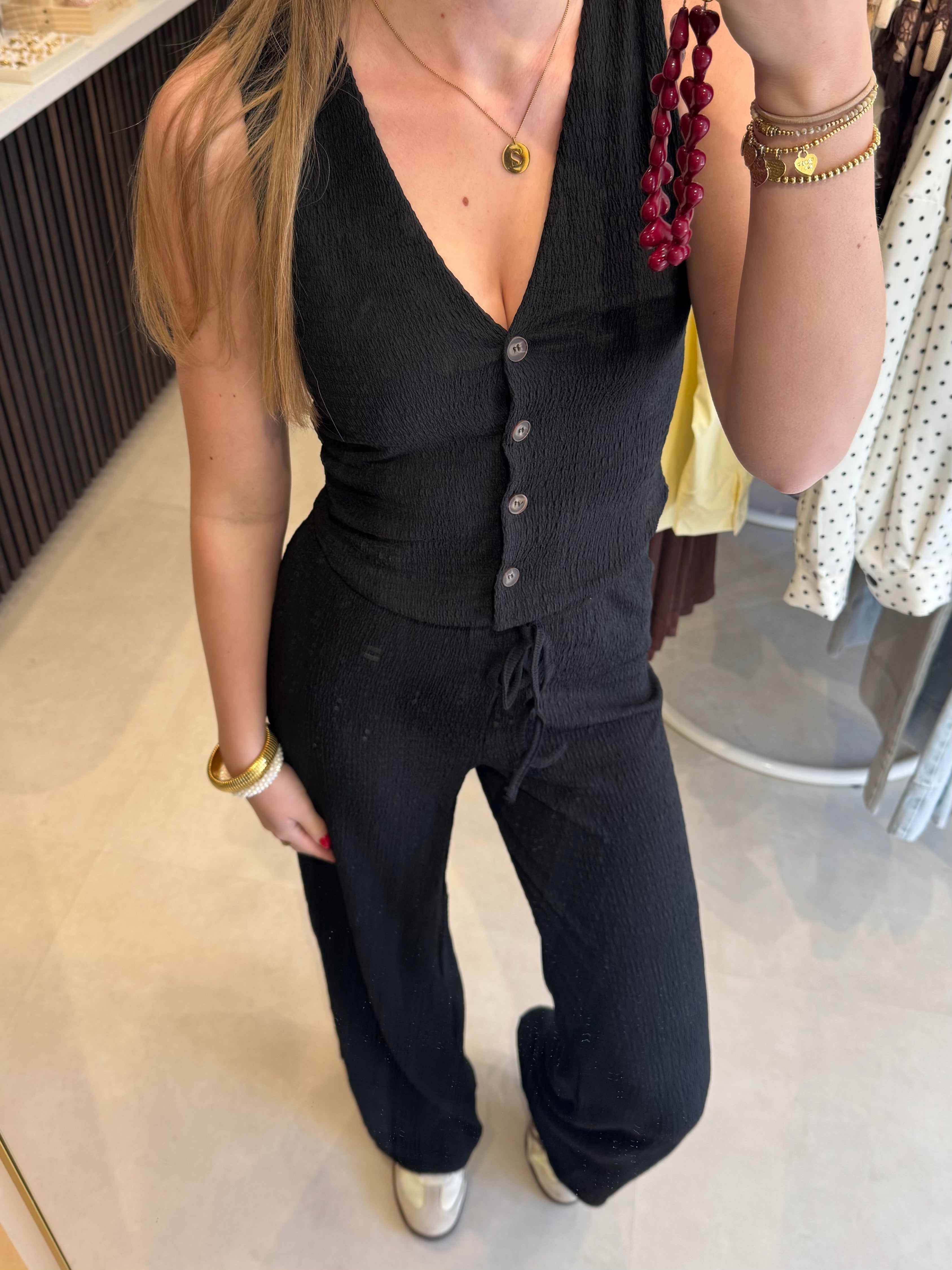 Gilet structuur - Zwart