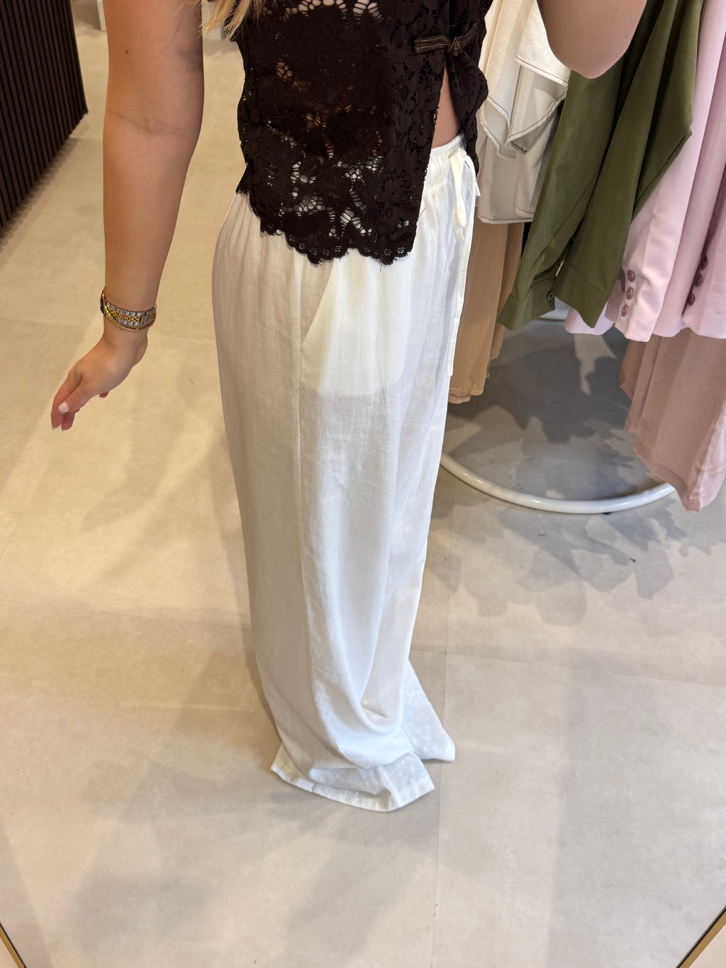 Linnen broek - Wit - TALL
