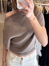 Gebreide top - Taupe