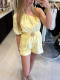 Playsuit met riem - Lichtgeel