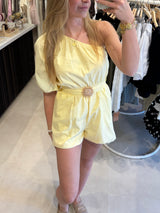 Playsuit met riem - Lichtgeel