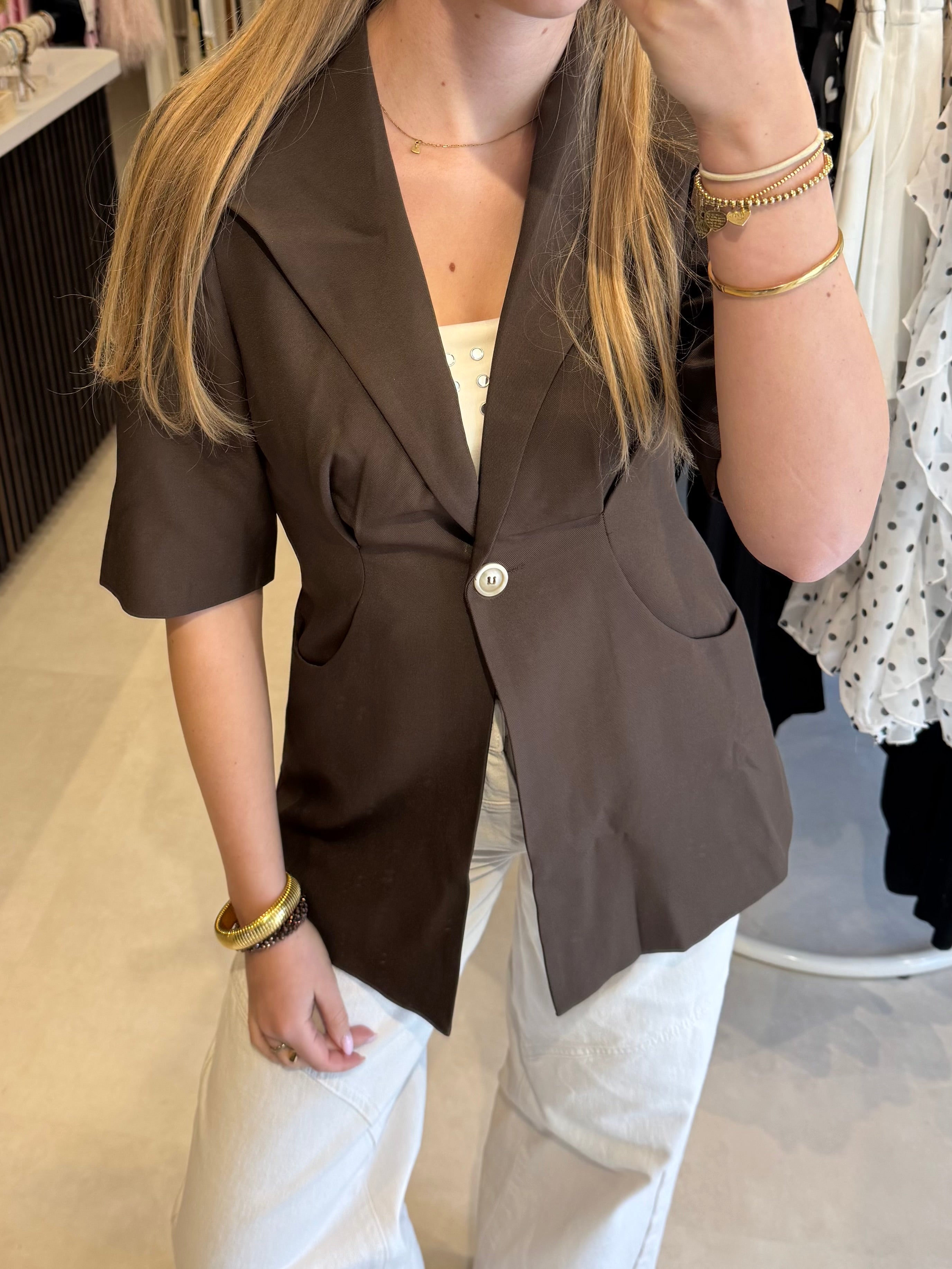 Getailleerde Blazer - Donkerbruin