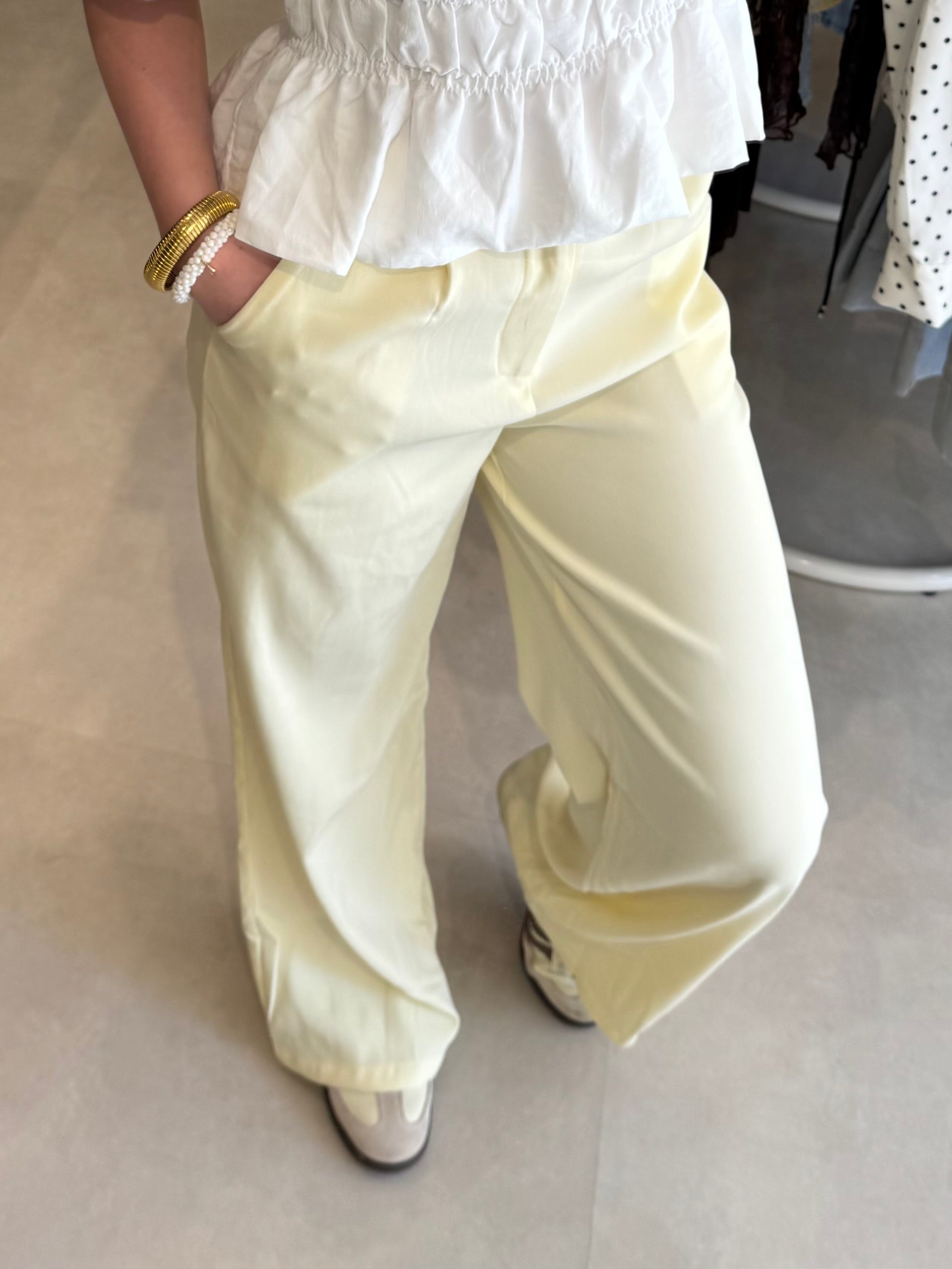 Wijde pantalon - Lichtgeel