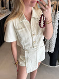 Cropped denim top - Off White
