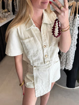 Cropped denim top - Off White