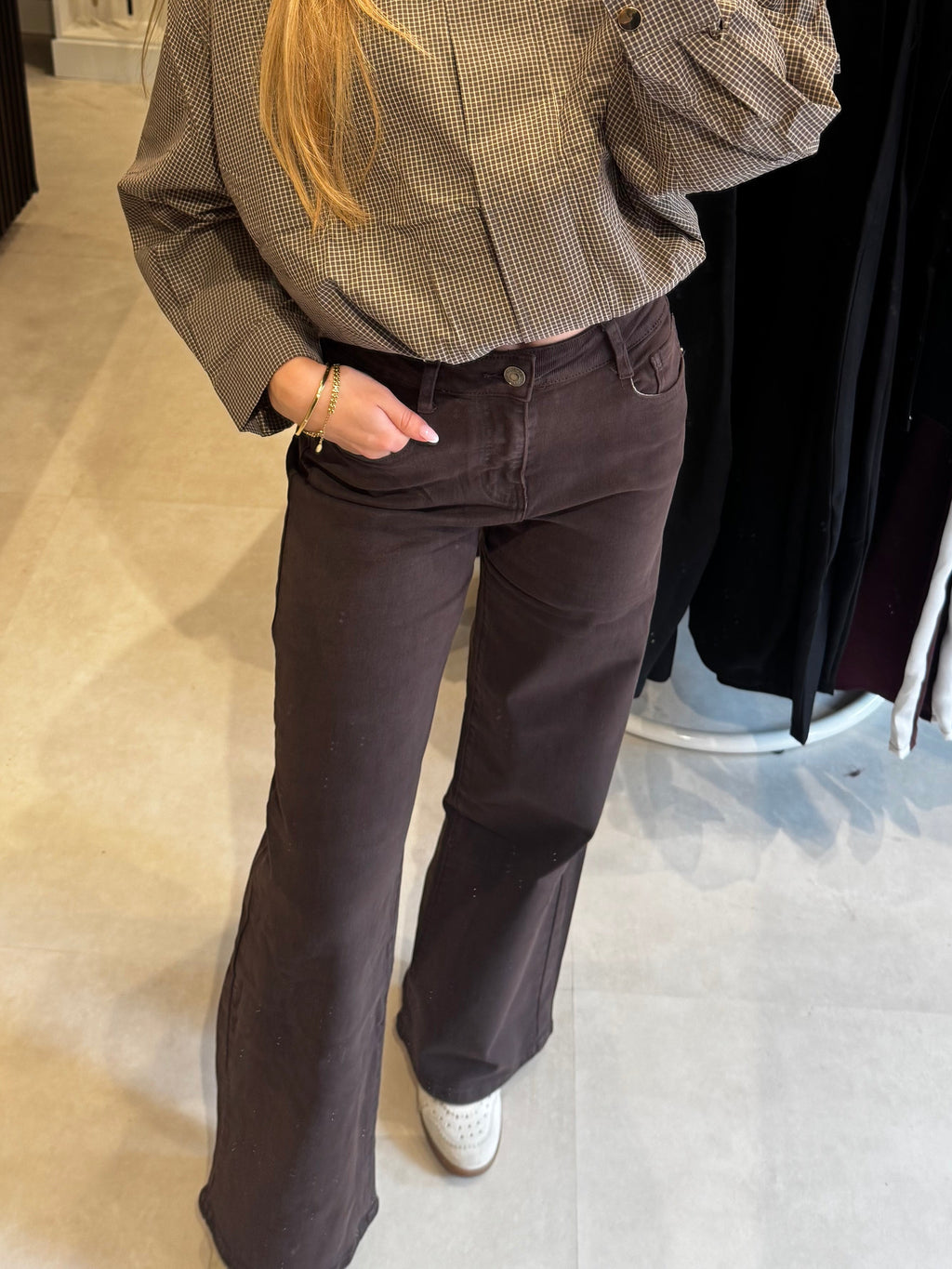 Wide leg jeans - Bruine wassing