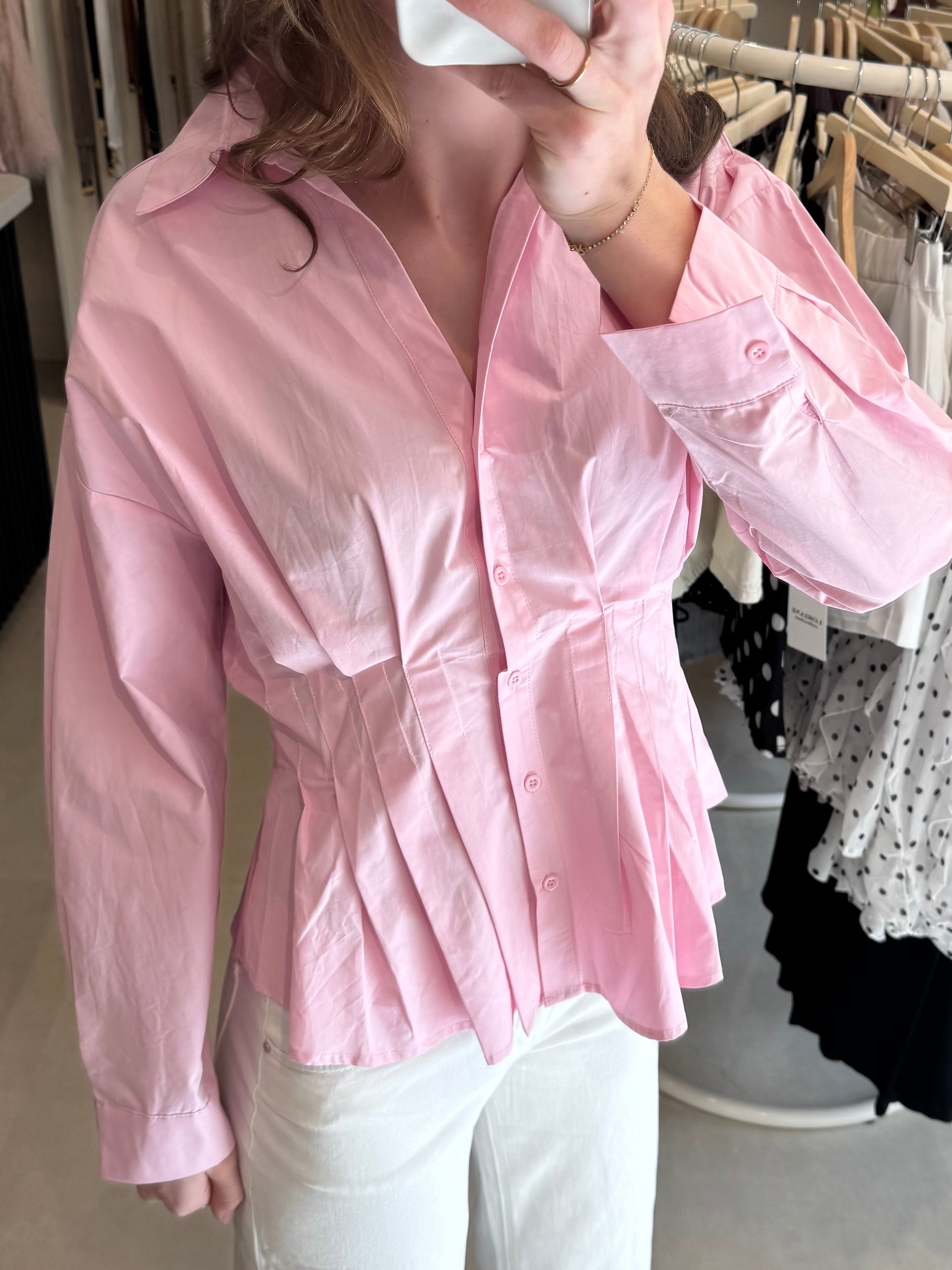 Getailleerde blouse - Lichtroze