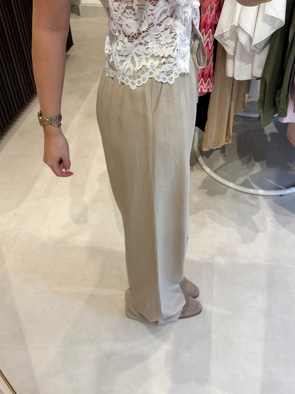 Linnen broek - Beige - TALL