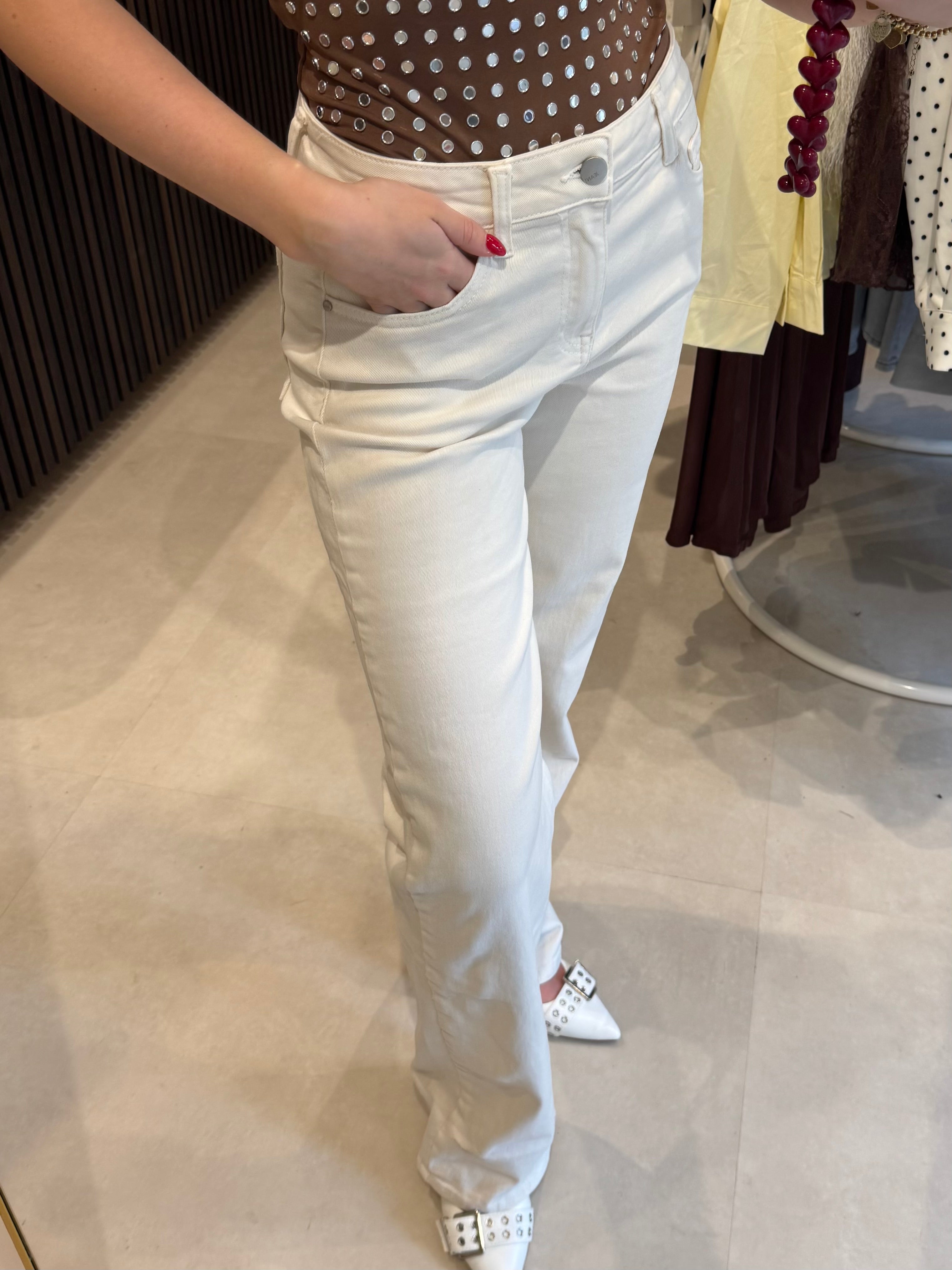 Wide leg jeans - Ecru