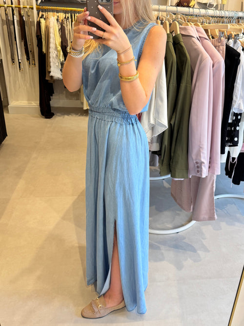 2 piece set denim met rok - Lichtblauw