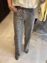 Wide leg jeans - Leopard