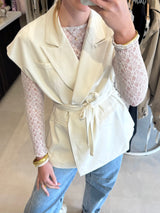 Gilet met ceintuur - Off White