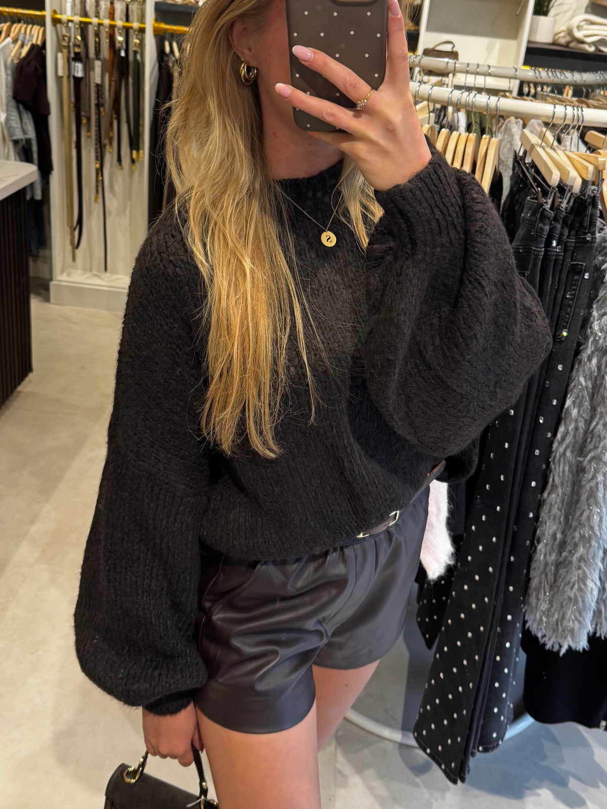 Oversized Gebreide trui - Bruin