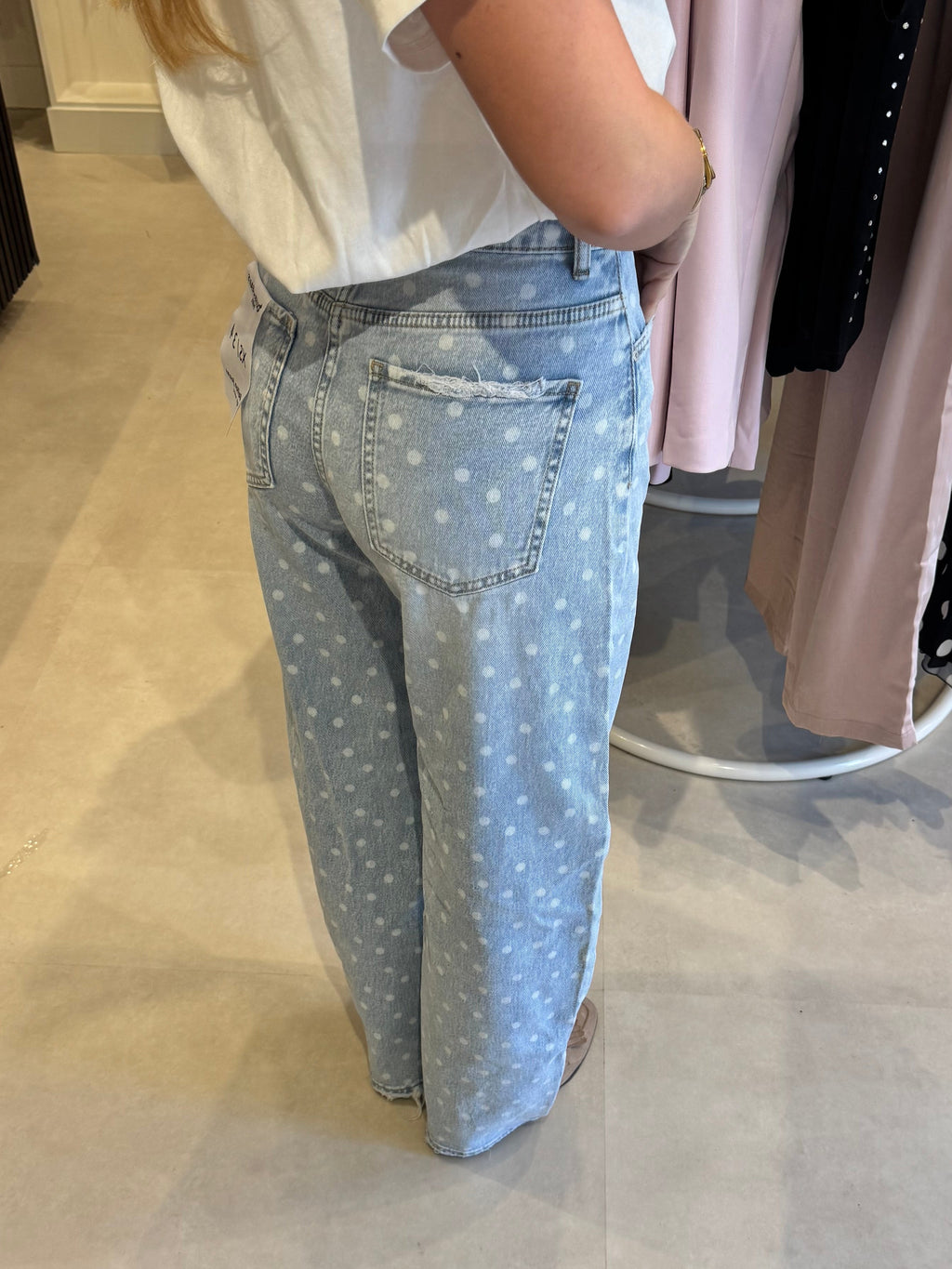 Balloon jeans polka dot - Lichtblauw