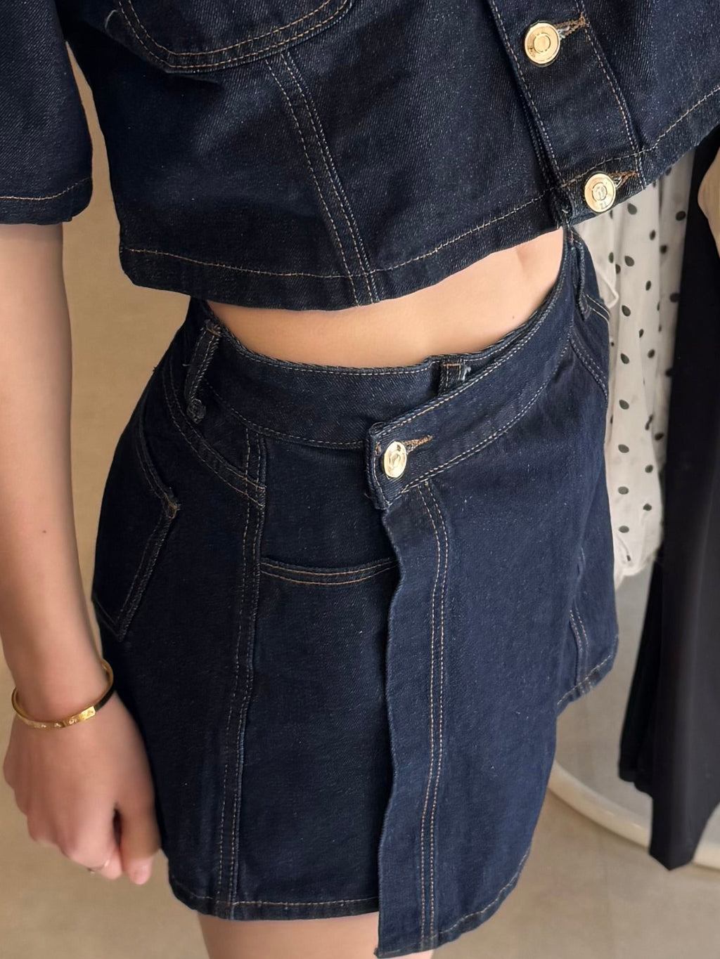 Denim skort - Donkerblauw