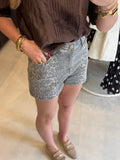 Denim short - Leopard