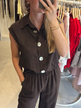 Trenchcoat top - Donkerbruin