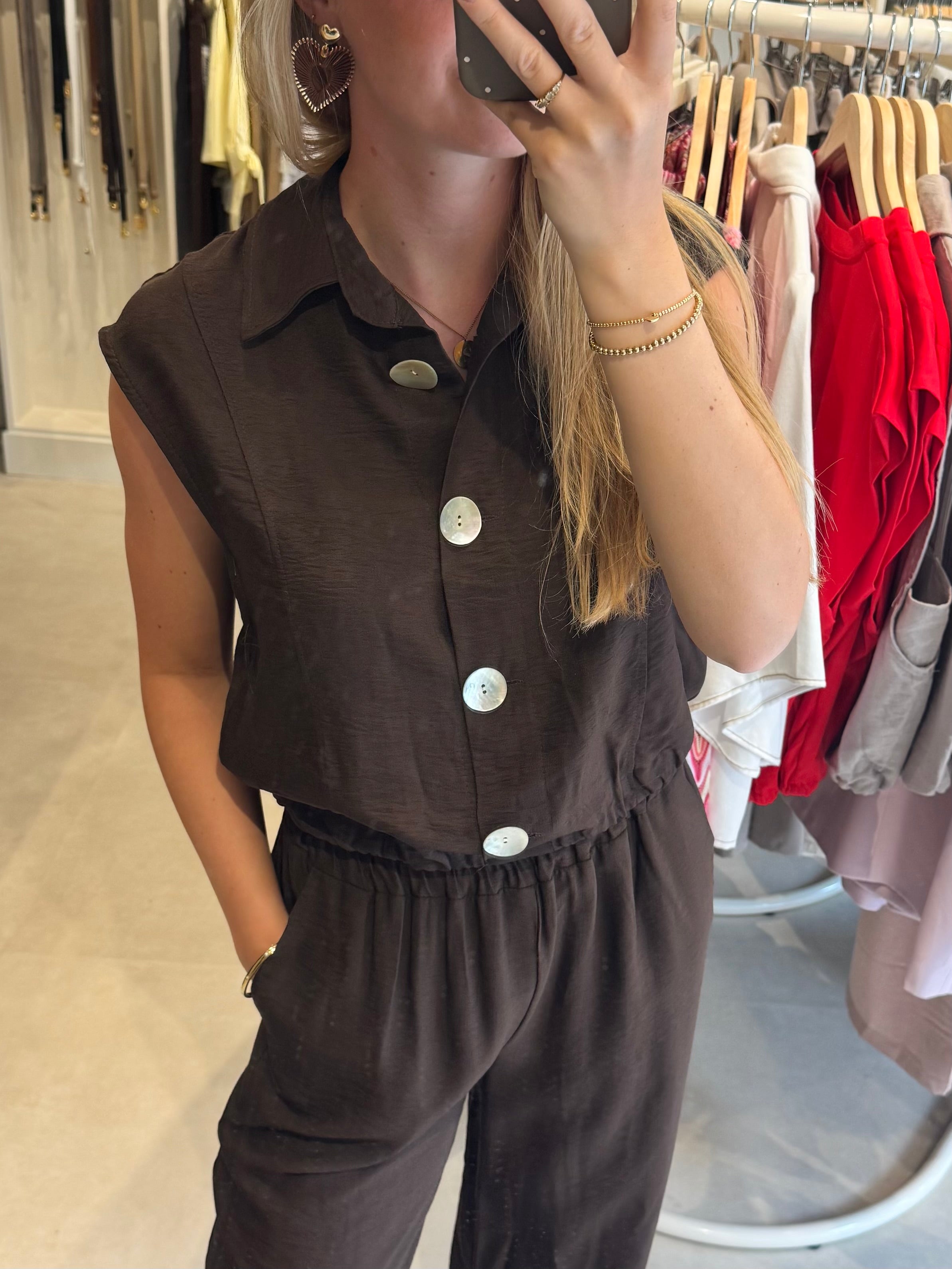 Trenchcoat top - Donkerbruin