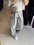 Pantalon met overslag - Greige