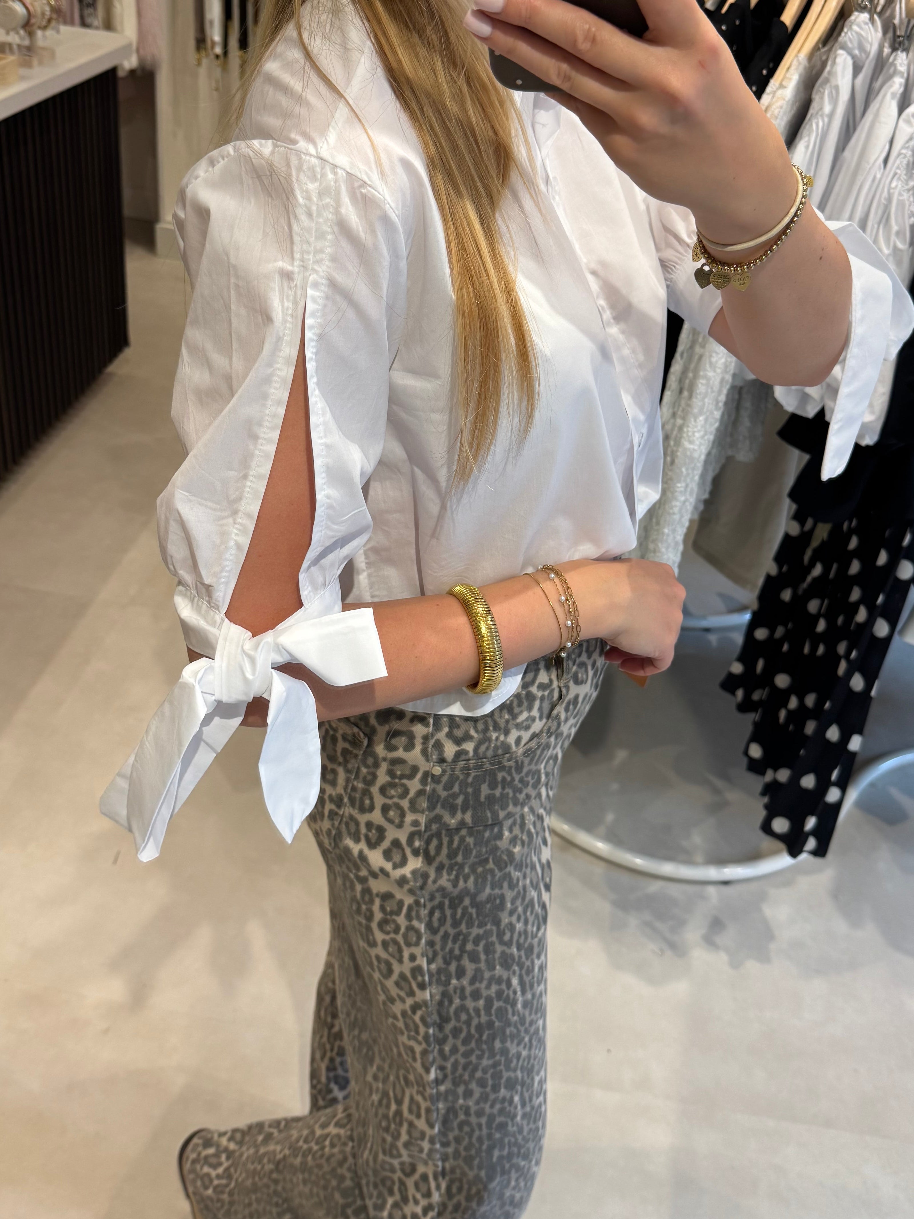 Blouse met strikdetail - Wit