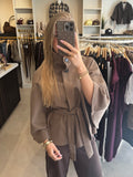 Jas/Cape met ceintuur - Camel