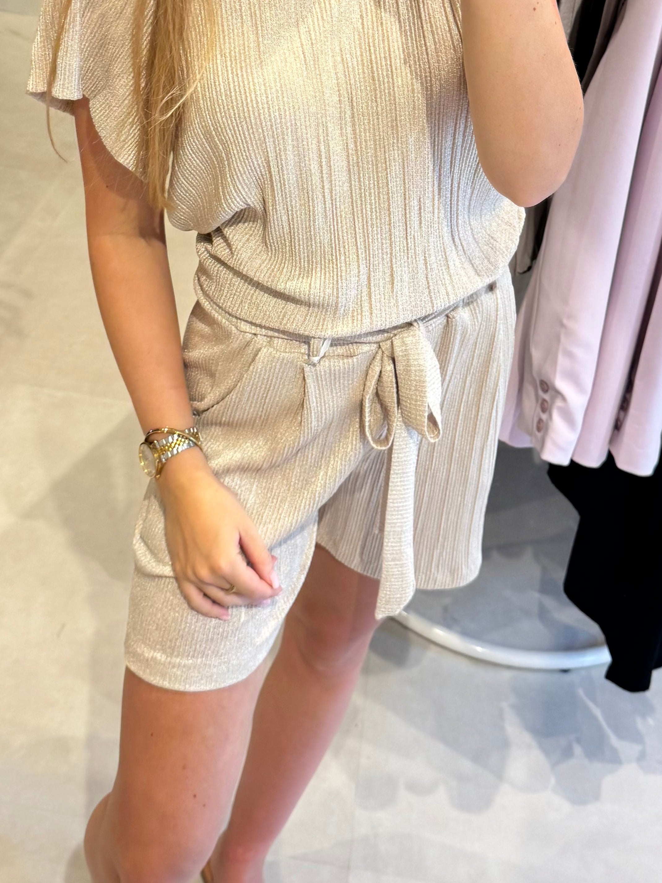 Plissé short - Goud