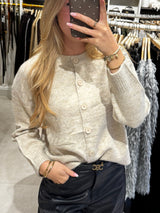 Gebreid vestje met knopen - Beige