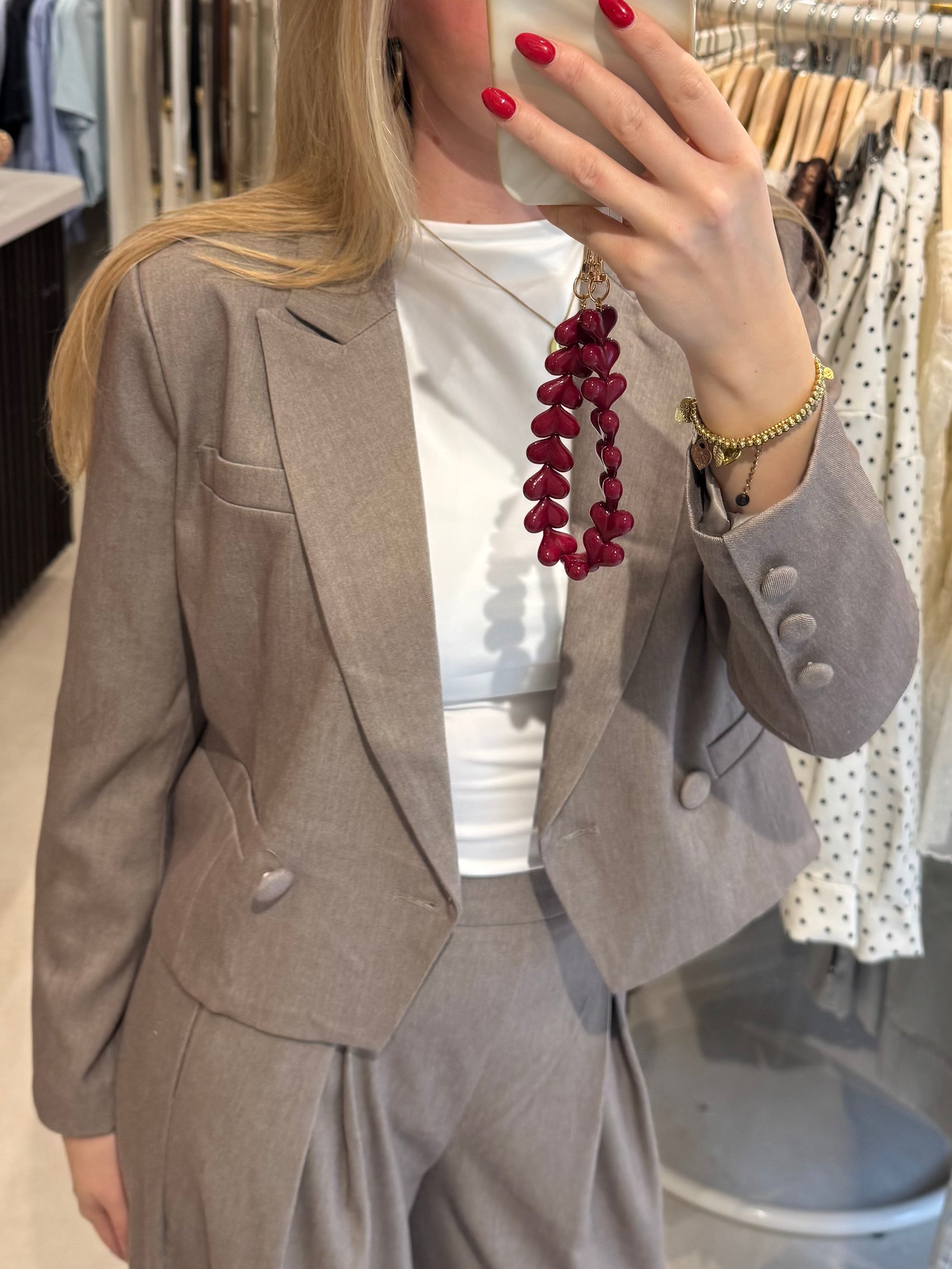 Cropped blazer - Taupe