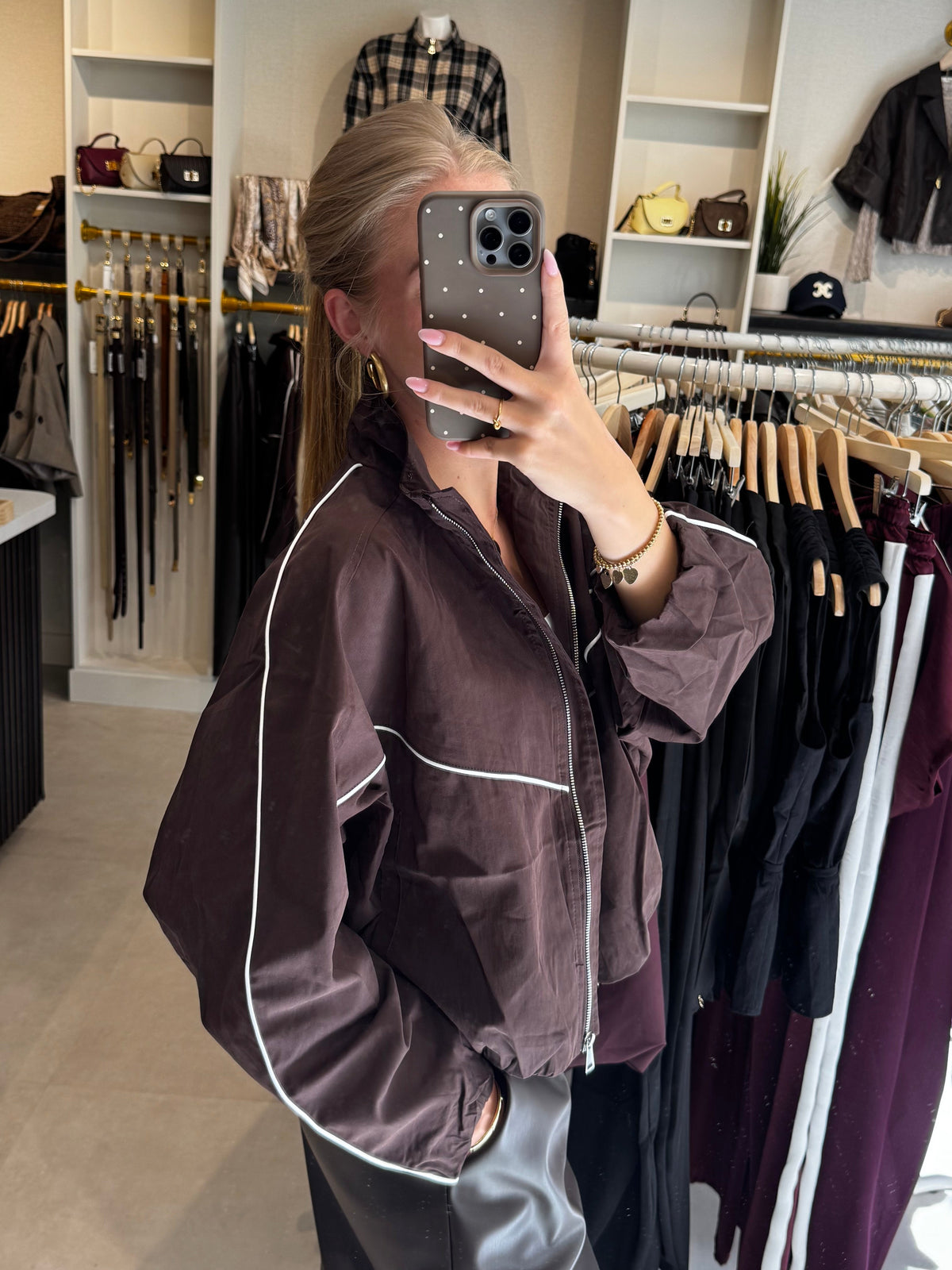 Tracksuit bomber jasje - Bruin