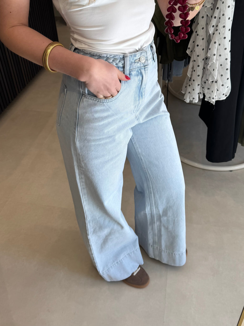 Wide leg jeans - Lichtblauw