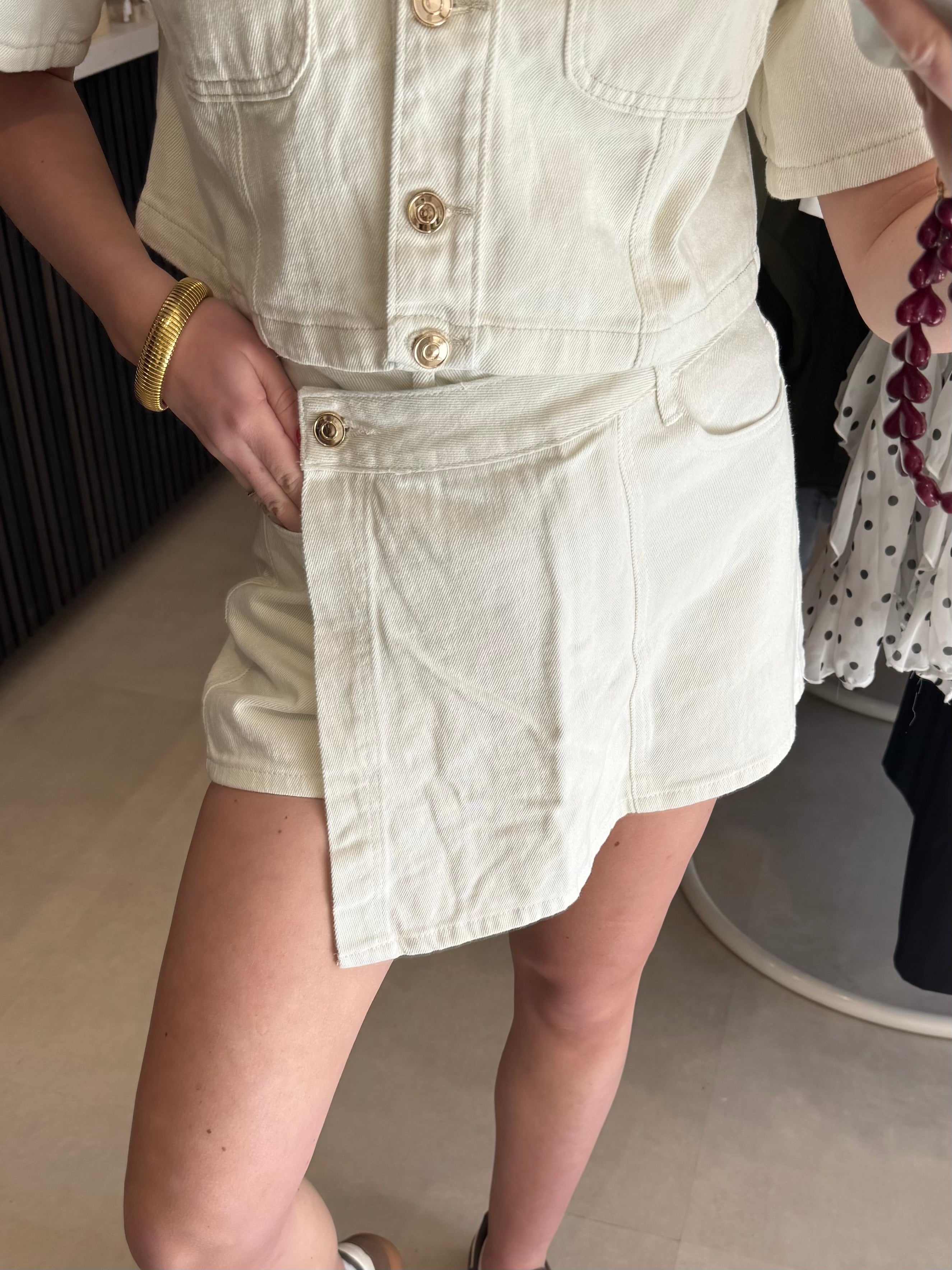 Denim Skort - Off White